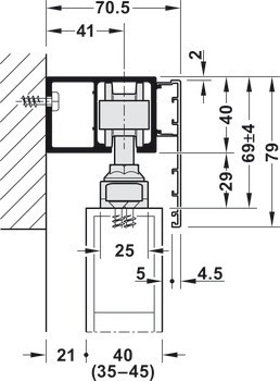 Kování pro posuvné dveře, Hawa Junior 100 Z /100 Z Pocket, sada