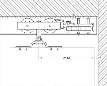 Kování pro posuvné dveře, Hawa Junior 120 A, sada
