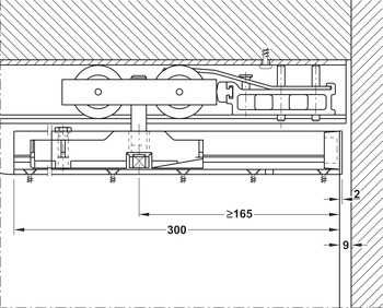 Kování pro posuvné dveře, Hawa Junior 120 B, sada