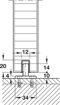 Kování pro posuvné dveře, Hawa Junior 120 B, sada