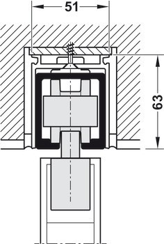 Kování pro posuvné dveře, Hawa Junior 120 B, sada