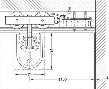 Kování pro posuvné dveře, Hawa Junior 120 GP, sada