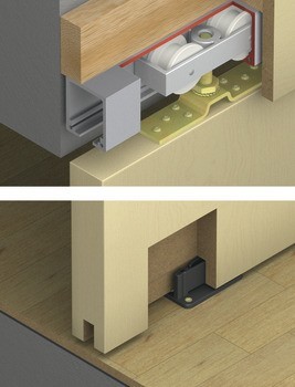 Kování pro posuvné dveře, Hawa Junior 160 A, sada