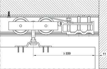 Kování pro posuvné dveře, Hawa Junior 250 A, sada