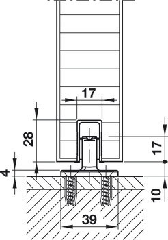 Kování pro posuvné dveře, Hawa Junior 250 A, sada