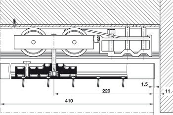 Kování pro posuvné dveře, Hawa Junior 250 B, sada
