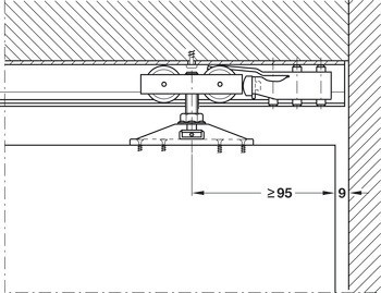 Kování pro posuvné dveře, Hawa Junior 40 Z, sada