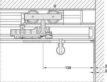 Kování pro posuvné dveře, Hawa Junior 80 G, sada