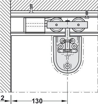 Kování pro posuvné dveře, Hawa Junior 80 GP, sada