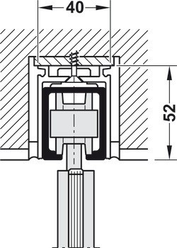 Kování pro posuvné dveře, Hawa Junior 80 GP, sada