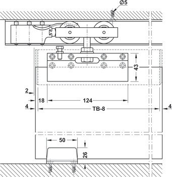 Kování pro posuvné dveře, Hawa Junior 80 GS, sada