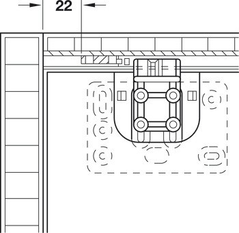 Kování pro posuvné dveře, Hawa Miniroll 25, sada