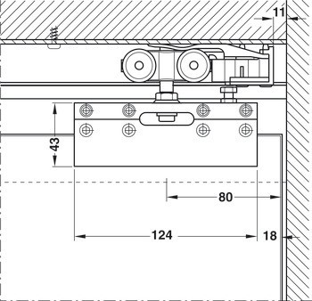 Kování pro posuvné dveře, Hawa Porta 100 G/GU/GM/GF/GFO, sada