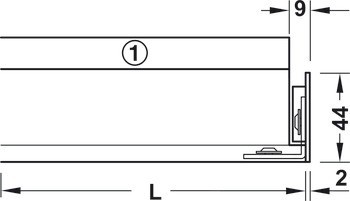 Kování pro posuvné dveře, Hawa Porta 100 GMD, sada bez pojezdové kolejnice
