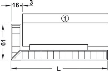 Kování pro posuvné dveře, Hawa Porta 100 GMD, sada s pojezdovou kolejnicí