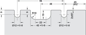 Kování pro posuvné dveře, Hawa Porta 100 GMD, sada s pojezdovou kolejnicí