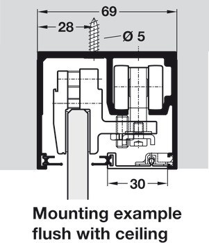 Kování pro posuvné dveře, Hawa Porta 100 GW/GWF Synchro, sada
