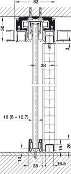 Kování pro posuvné dveře, Hawa Puro 100/150, sada
