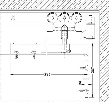 Kování pro posuvné dveře, Hawa Super 500 A, sada
