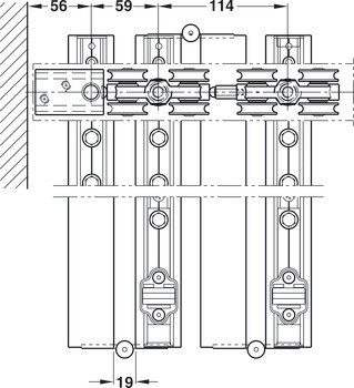 Kování pro posuvné dveře, HAWA Variofold 80 H skládací stěny
