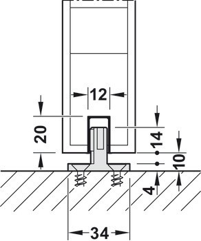 Kování pro posuvné dveře, Hawa Junior 80 B, sada