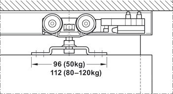 Kování pro posuvné dveře, 50A / 80A / 120A