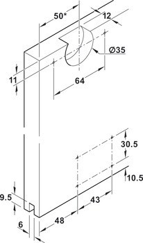 Kování pro posuvné dveře, Häfele Slido F-Line21 20B, sada