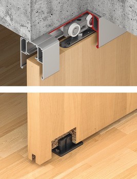 Kování pro posuvné dveře, Slido D-Line11 50C až 120C, sada bez pojezdové kolejnice