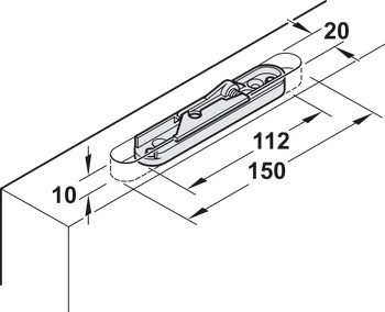 Kování pro posuvné dveře, Slido D-Line11 50C až 120C, sada bez pojezdové kolejnice