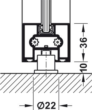 Kování pro posuvné dveře, Slido D-Line11 50C až 120C, sada bez pojezdové kolejnice