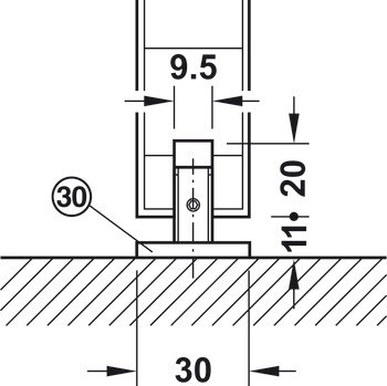 Kování pro posuvné dveře, Slido D-Line11 50C až 120C, sada bez pojezdové kolejnice
