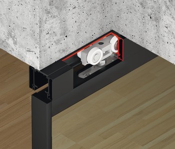 Kování pro posuvné dveře, Häfele Slido D-Line11 50C / 80C / 120C, sada bez pojezdové kolejnice