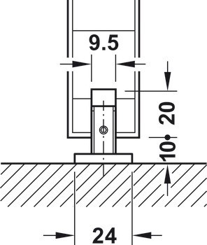 Kování pro posuvné dveře, Häfele Slido D-Line11 50C / 80C / 120C, sada bez pojezdové kolejnice