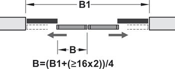 Kování pro posuvné dveře, Häfele Slido D-Line11 50C / 80C / 120C, sada bez pojezdové kolejnice