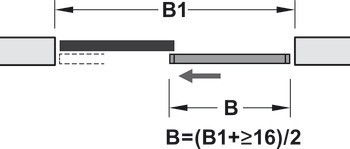 Kování pro posuvné dveře, Häfele Slido D-Line11 50C / 80C / 120C, sada bez pojezdové kolejnice
