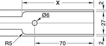 Kování pro posuvné dveře, Häfele Slido D-Line11 50I / 80I / 120I, sada bez pojezdové kolejnice
