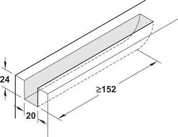 Kování pro posuvné dveře, Häfele Slido D-Line11 50I / 80I / 120I, sada bez pojezdové kolejnice