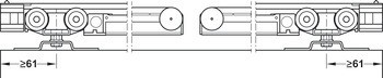 Kování pro posuvné dveře, Slido D-Line11 50P až 120P, sada bez pojezdové kolejnice