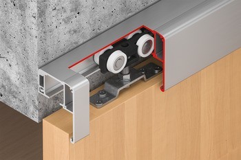 Kování pro posuvné dveře, Slido D-Line11 50P, sada bez pojezdové kolejnice