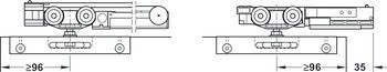 Kování pro posuvné dveře, Häfele Slido D-Line11 50J / 80J / 120J, sada bez pojezdové kolejnice