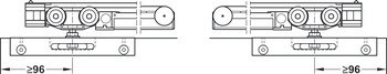 Kování pro posuvné dveře, Häfele Slido D-Line11 50J / 80J / 120J, sada bez pojezdové kolejnice