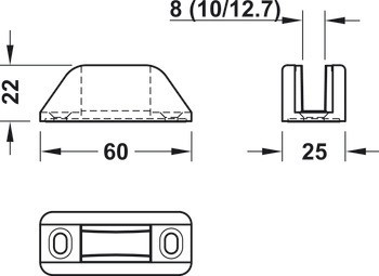 Kování pro posuvné dveře, Häfele Slido D-Line11 50L / 80L / 120L, sada bez pojezdové kolejnice