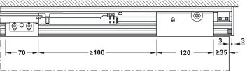 Kování pro posuvné dveře, Häfele Slido D-Line12 50E / 80E / 120E, sada