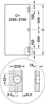 Kování pro posuvné dveře, Slido F-Park72 50A, Infront/Vorfront