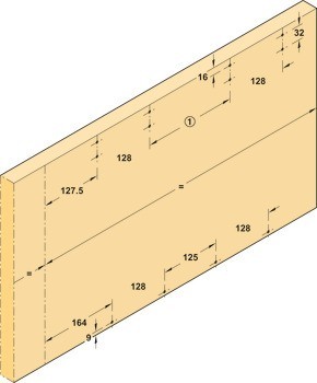 Kování pro posuvné dveře, Slido Flat 60 FB, v rovině, sada