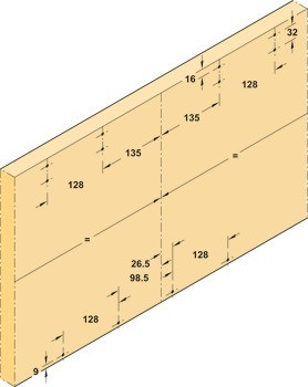 Kování pro posuvné dveře, Slido Flat 60 FB, v rovině, sada