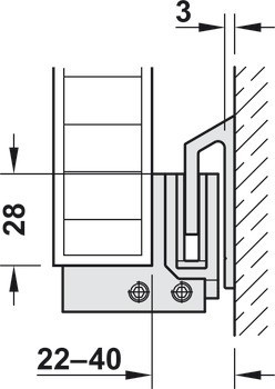 kování pro posuvné předokenní žaluzie, Hawa Frontslide 60 A, sada nízké pojezdové kolejnice
