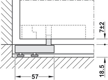 Kování pro skládací dveře, Häfele Slido D-Fold21 50A / 50B, sada
