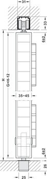 Kování pro skládací dveře, Häfele Slido D-Fold21 50A / 50B, sada
