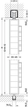 Kování pro skládací dveře, Häfele Slido D-Fold21 50A / 50B, sada